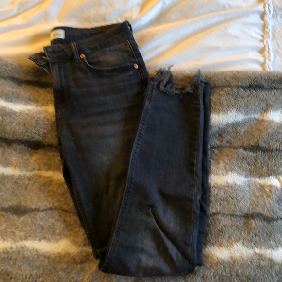 Zara distressed black washed skinny jeans